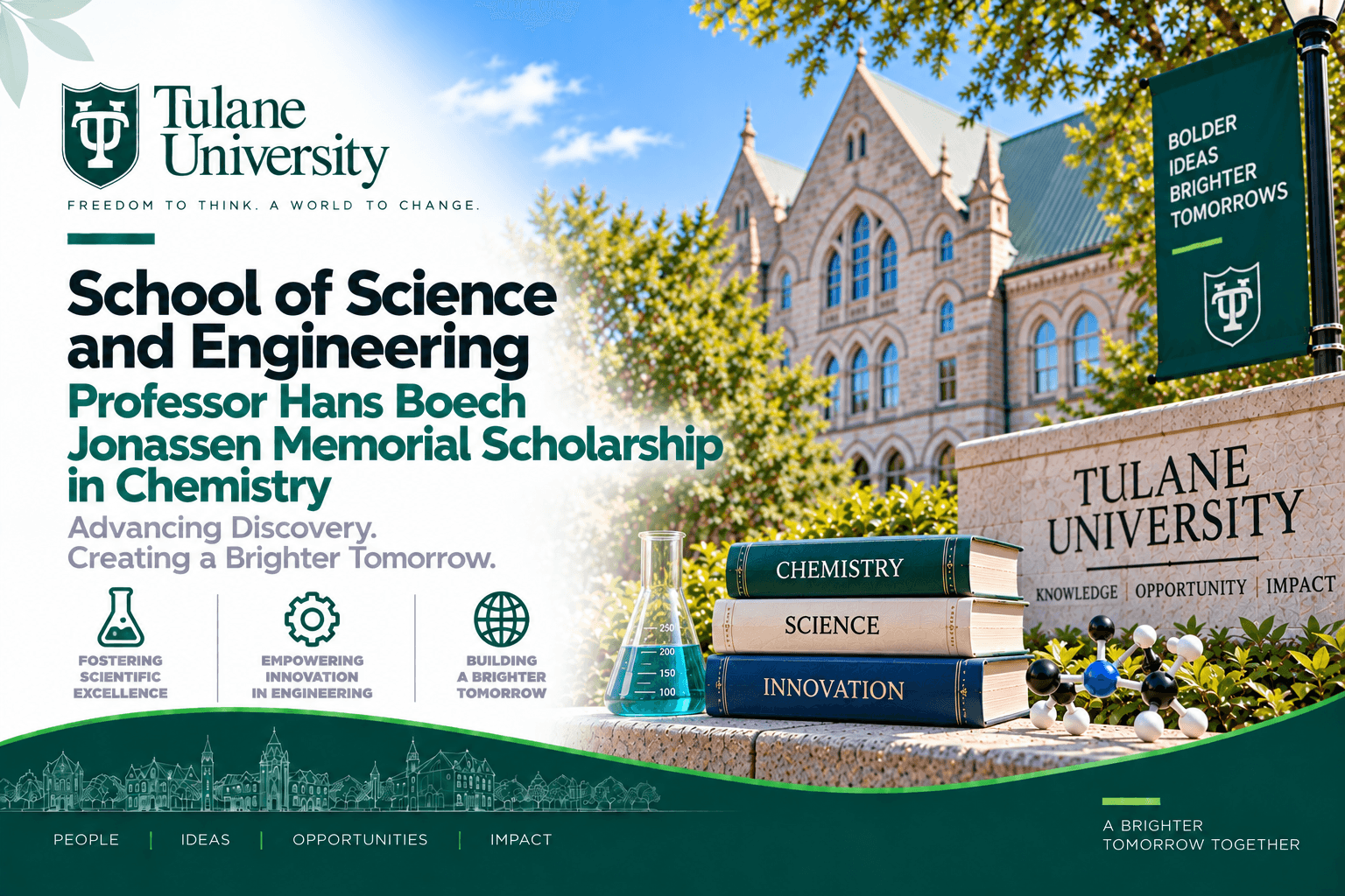 School of Science and Engineering Professor Hans Boech Jonassen Memorial Scholarship in Chemistry at Tulane University 2026